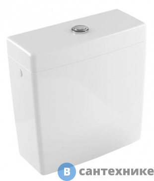 картинка Сливной бачок Villeroy & Boch 57061101 Subway 2.0, 3/6, двойной смыв, кнопка хром, подключение воды-сбоку или сзади