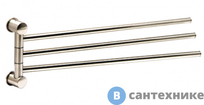 картинка Держатель полотенец WasserKRAFT K-1933 3-е рога металл, покрытие "матовый хром"