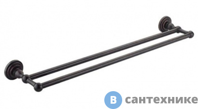 картинка Штанга для полотенец WasserKRAFT Isar K-7340 двойная металл, покрытие "темная бронза"