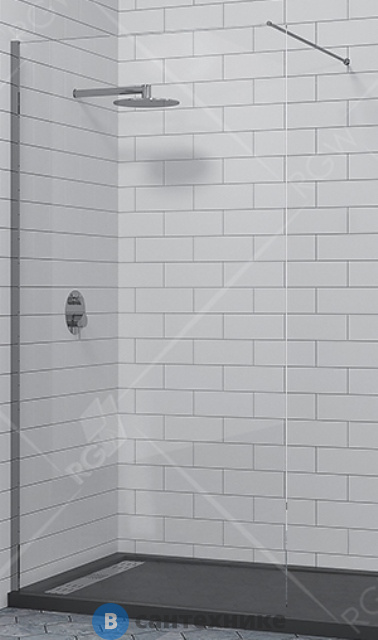 Душевая перегородка RGW WA-010 90*195 хром/матовое/8 мм (351001009-21)