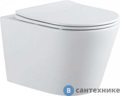 картинка Унитаз Aquanet Atago 2.0 W с сидением (Soft Close-SLIMSEAT) подвесной с Rimless (243549)