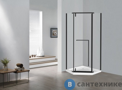 картинка Душевое ограждение ESBANO ESS-90PR-B черный, без поддона