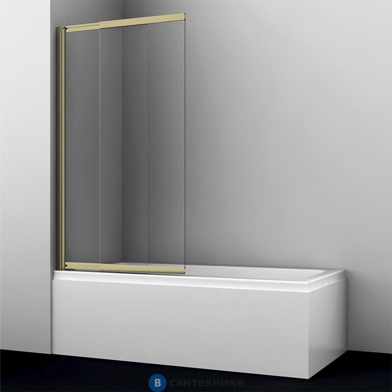 Стеклянная шторка WasserKRAFT Schunter 82S02-80 на ванну