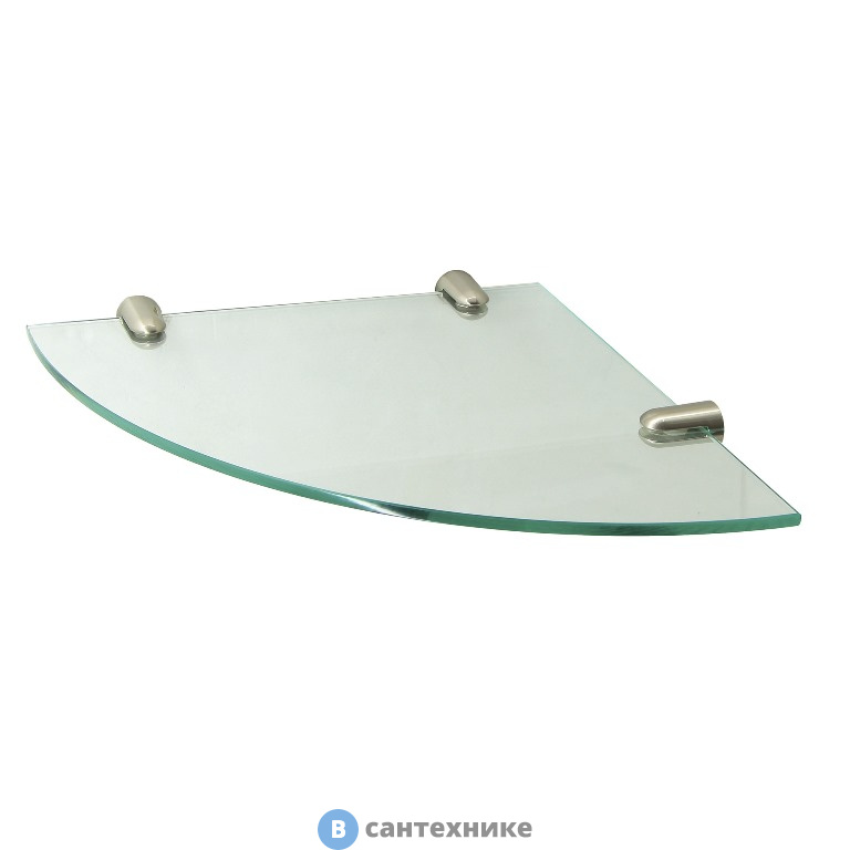 Полка WasserKRAFT K-533NICKEL стеклянная угловая