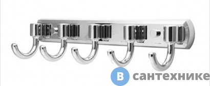 картинка Кронштейн настенный WasserKRAFT Oder K-3075, 5 крючков металл, хромоникелевое покрытие