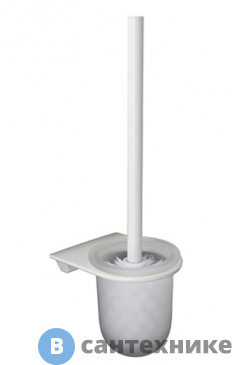 картинка Щетка для унитаза WasserKRAFT Kammel K-8327 White подвесная металл, матовое стекло, белая порошковая краска