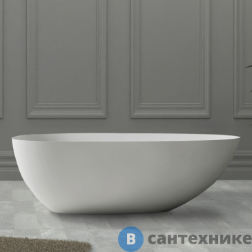 картинка Ванна ABBER Stein AS9611-1.6 из искусственного камня белая матовая