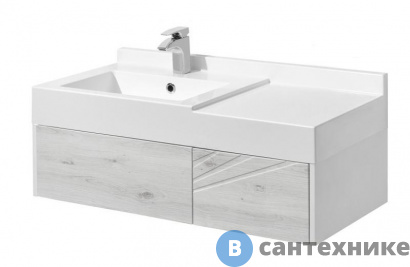 картинка Тумба с раковиной Акватон Сакура 100 (1A2349K1SKW80)