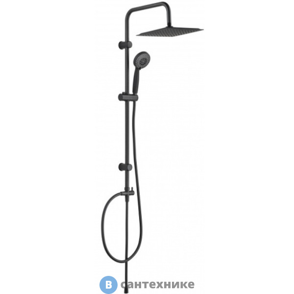 Душевая стойка Aquanet AF300-70-S-B Passion S без смес, чёрн. мат (261837)