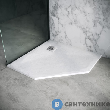 картинка Душевой поддон Grossman Strong GR-S19090D (90*90*2,5) из искусственного камня трапеция белый