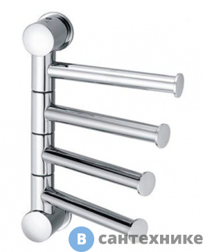 картинка Держатель полотенец WasserKRAFT K-1054 4-е рога, короткие металл, хромоникелевое покрытие