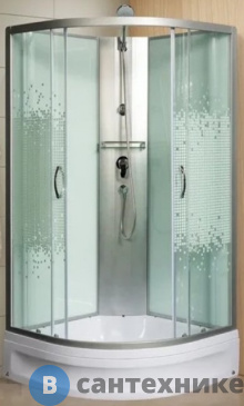 картинка Душевая кабина МОНОМАХ Б/К 70/24 С МЗ б/крыши, 700*700*2060, полукруг (10000005802)