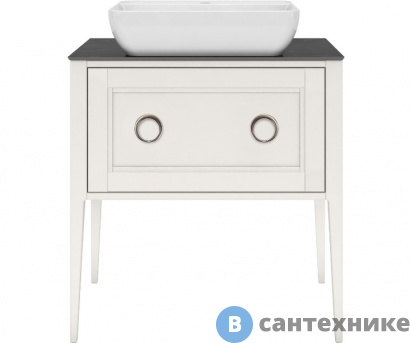 картинка Тумба под раковину KERAMA MARAZZI PLAZA Classic, напольная 80 см, 1 выдвижной ящик, высота 810 мм, бел. (PL.C.80.1+1\WHT)