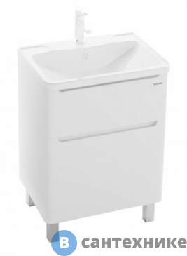картинка Тумба под раковину Grossman АДЕЛЬ-60 см напольная, с 2-я ящ. белая (под ум. Адель-60)
