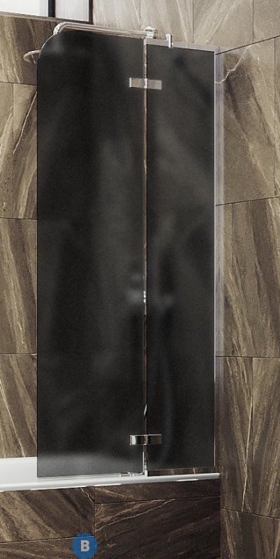 Шторка для ванны поворотная с добором MaybahGlass 1400*990 Стекло 6 мм Графит матовый (MGV-919-4)