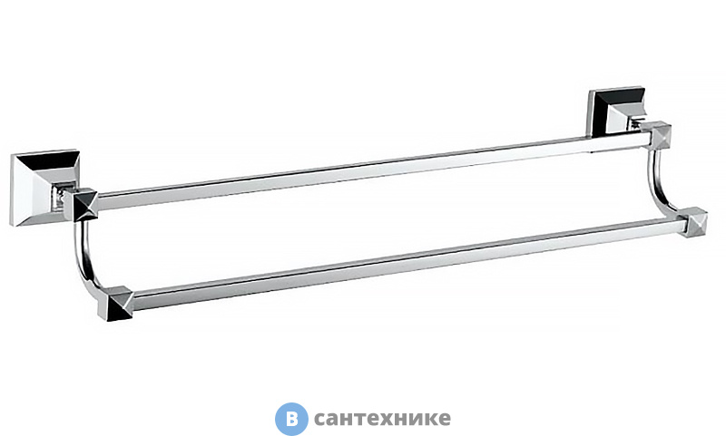 Полотенцедержатель AZARIO ALTRE трубчатый двойной 60 см, хром (AZ-96002B)