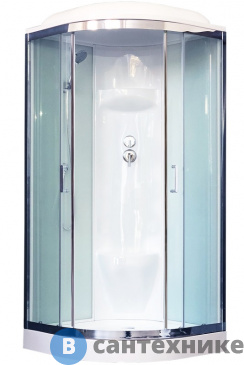 картинка Душевая кабина Royal Bath RB 100HK6-WT 1000x1000x2170 (белое/прозрачное) (RB100HK6-WT)