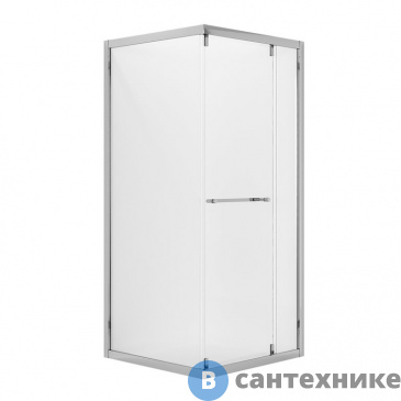 картинка Душевое ограждение Niagara NG-6635-34 (100*100*195) квадрат, раздвижная, хром, стекло прозрачное, без поддона