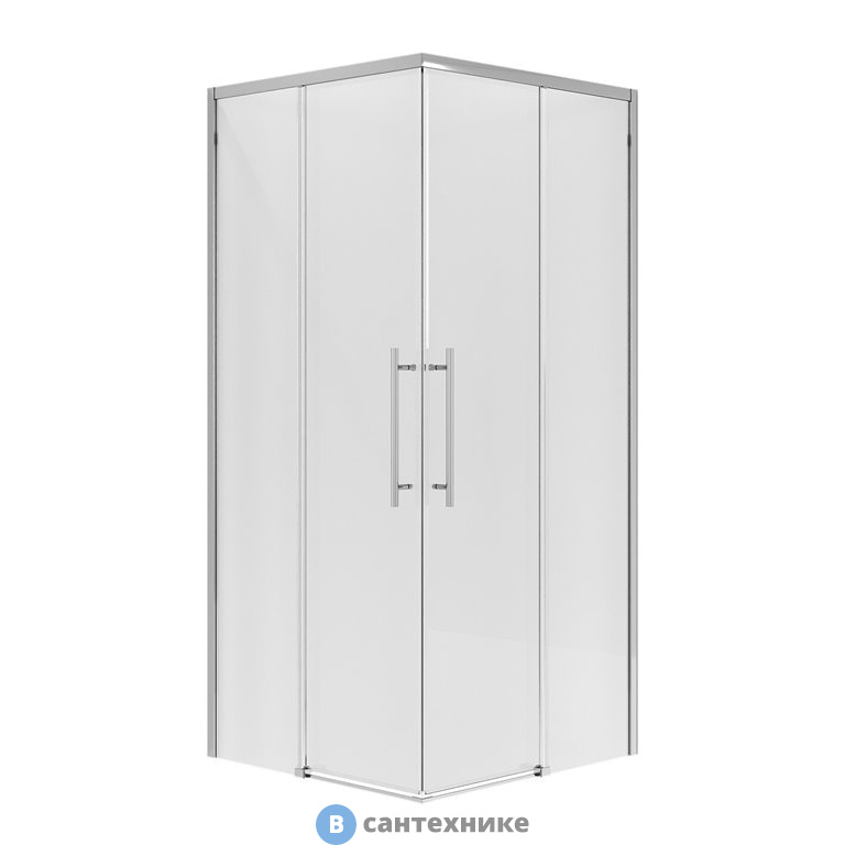 Душевое ограждение Niagara NG-6630-34 (100*100*195) квадрат, раздвижная, хром, стекло прозрачное, без поддона