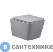 Унитаз подвесной Vincea Q-Line VT1-12MG безободковый, матовый серый, ультратонкое сиденье soft-close