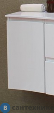 картинка Шкафчик Cezares VAGUE 44228 подвесной с одной распашной створкой, левосторонний Bianco lucido (34x40x55)