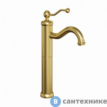 картинка Смеситель Paini Duomo 88PJ205LL для раковины, без донного клапана, высокий, матовое золото PVD