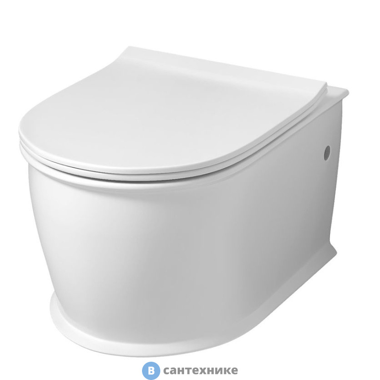 Унитаз подвесной Grossman GR-4482MS Retro (545*370*360) белый матовый, с тонкой крышкой, безободковый