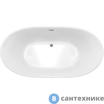 картинка Ванна акриловая Vincea VBT-405-1700MW, 1700*800*580, цвет белый мат., щелевой перелив, слив белый