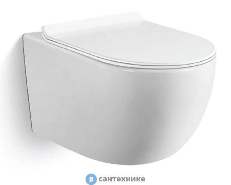 Унитаз Black&White W-701 подвесной Rimless / UF seat cover / Fixing screw (520x360x310)