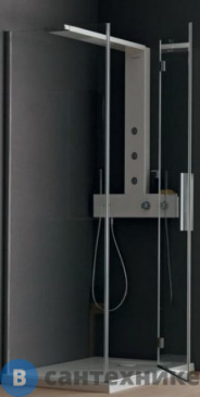 картинка Душевое ограждение Albatros AS BX EXTEND Q9 ST с куполом и доп. стенкой 900x900х2090 правая (ZABEQSTDCMEW002201)