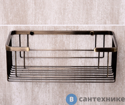 картинка Полка WasserKRAFT K-744 металлическая прямая нержавеющая сталь AISI 304, покрытие "светлая бронза"