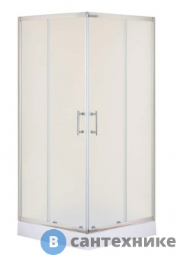 картинка Душевой уголок Taliente TA-09092-1MP квадрат, мат. стекло 6 мм, хром профиль 90*90*195 см, без поддона