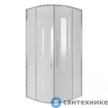 картинка Душевое ограждение Niagara NG-6626-34 (90*90*195) полукруг, раздвижная, хром, стекло прозрачное, без поддона