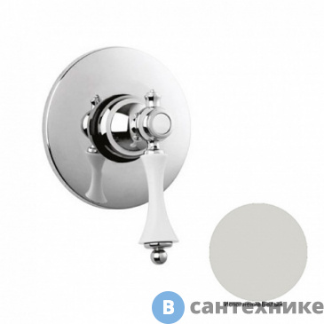 картинка Смеситель Cezares MARGOT-DIM-BLC встраиваемый, однорычажный для душа, Bianco Lucido Cromo