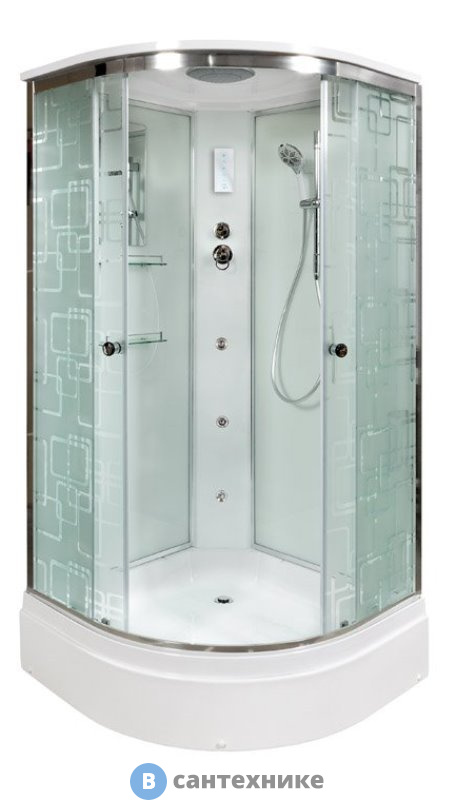 Душевая кабина Deto ЕМ2790 с гм. и эл. (90х90х220 см)