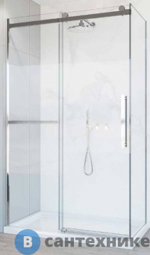 картинка Душевой уголок Vincea Como Soft VSR-1CS8011CL, 1100*800, хром, стекло прозрачное, без поддона