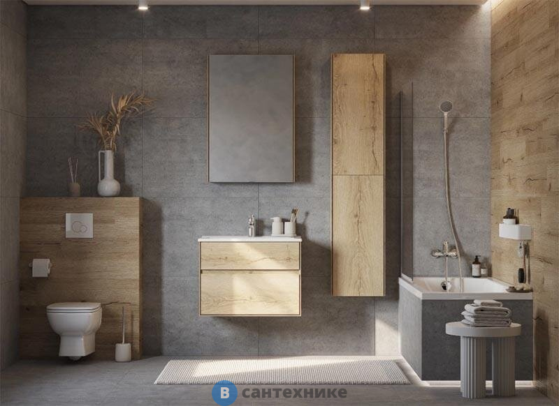 Зеркальный шкаф Акватон Либерти 65 дуб эльвезия (1A279302LYC70)