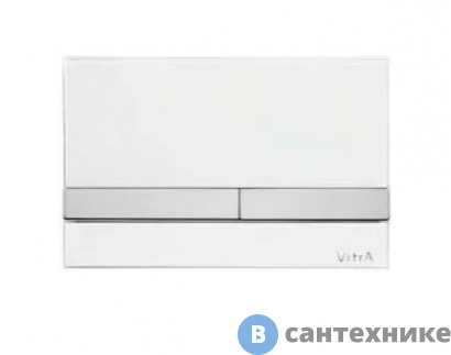 картинка Кнопка смыва Vitra Twin 740-1121 стекло-белый