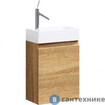 картинка Тумба под раковину Aqwella LEON-MP 40 Ln-MP.01.04/DS (подвесная, дуб сонома)