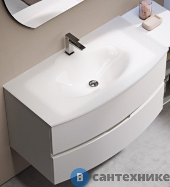 картинка Тумба под раковину Cezares ELETTRA 55525 с двумя выдвижными ящиками Bianco opaco, 100x51x55