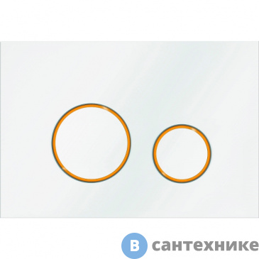 картинка Смывная клавиша KK-POL SPP/046/0/K Vitrum Grande V4 Orbis, стекло (белый/ золото мат./ белый)