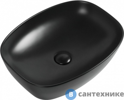 картинка Раковина Aquanet FINE-1-MB керамическая накладная 500х380х140, чёрный матовый (273682)