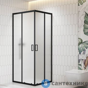 картинка Душевой уголок RGW CL-36-B  90*90*195 чёрный/ Cora (06093699-44), без поддона