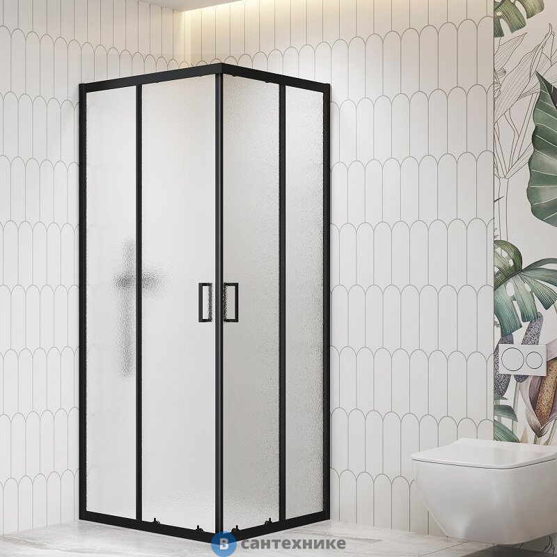 Душевой уголок RGW CL-36-B  90*90*195 чёрный/ Cora (06093699-44), без поддона