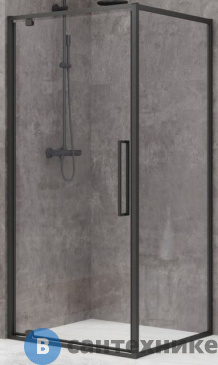 картинка Душевой уголок Black&White S877 Black (1000х1000х1950) без поддона