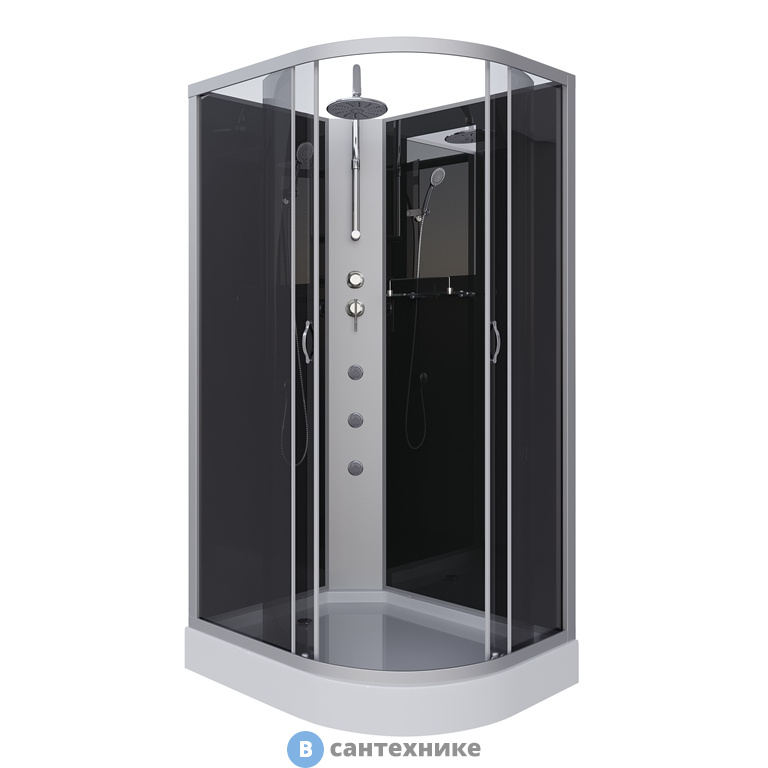 Душевая кабина Niagara NG-3512-14LBKTG (1200х800х2150) низкий поддон, стекло тонированное