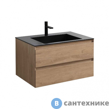 картинка Тумба под раковину Vincea Luka 800 подвесная, 2 выкатных ящика soft-close, N.Oak (VMC-2L800NO)