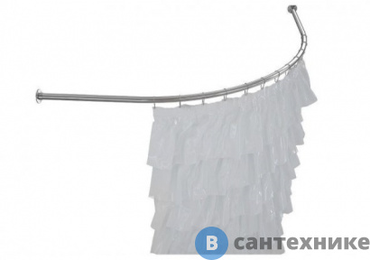 картинка Карниз для ванны дуга нерж.ст. (Aquanet Graciosa 1500*900) (176891)