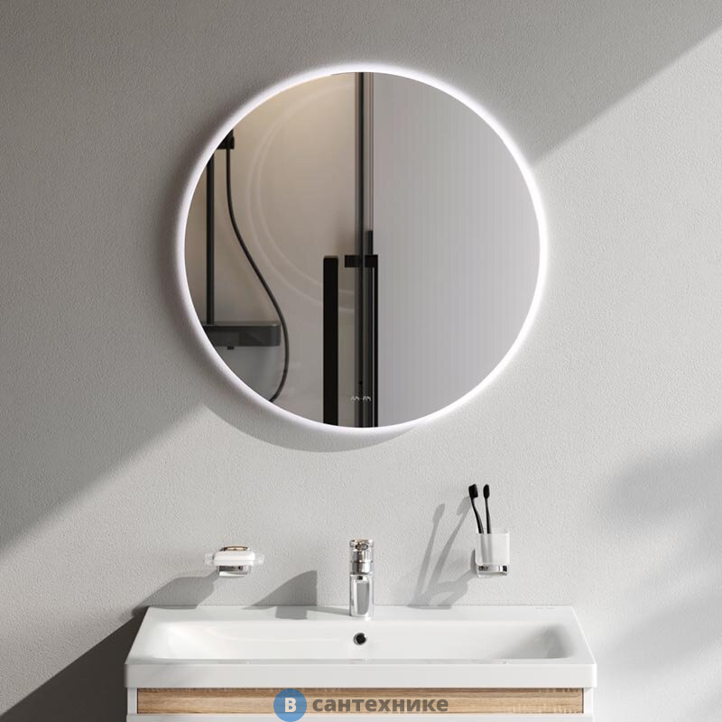 Зеркало АМ.РМ X-Joy M85MOX40651S, круг с интерьерной Led подсветкой, ИК-сенсорром, 65 см