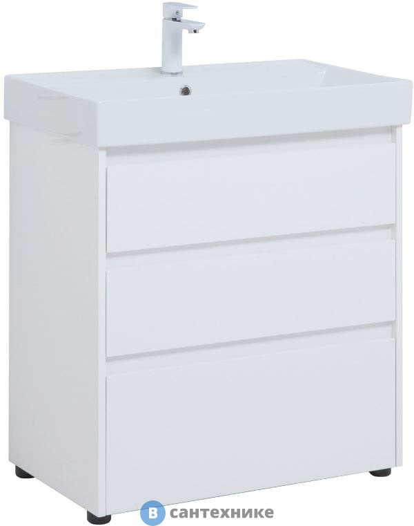 Тумба под раковину Aquanet Nova Lite 75 3 ящ. бел. глянец (302472)